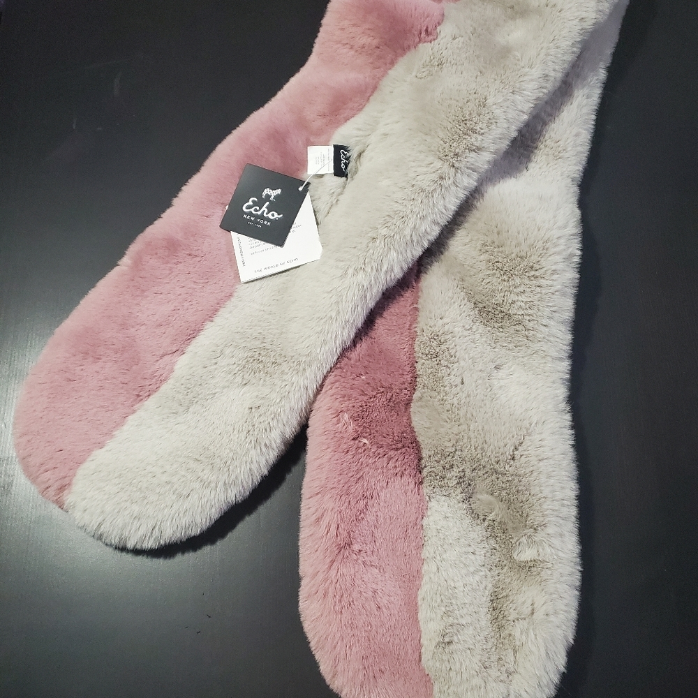 Echo New York two tone faux fur scarf
